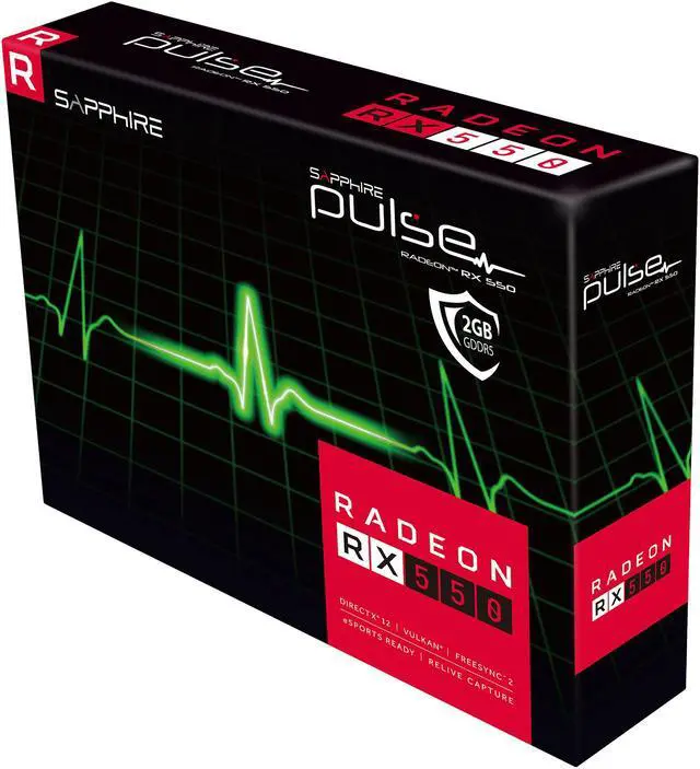 Alt view image 5 of 5 - SAPPHIRE Radeon RX 550 DirectX 12 100414P2GL 2GB 128-Bit GDDR5 Video Card