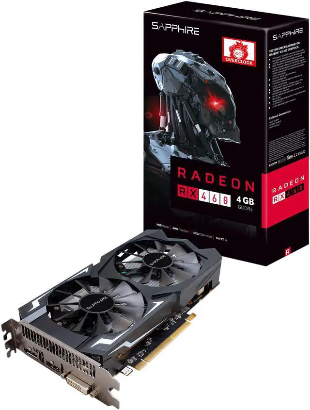 Alt view image 4 of 5 - SAPPHIRE Radeon RX 460 4GB GDDR5 PCI Express 3.0 Graphics Card 100409-4GOCL