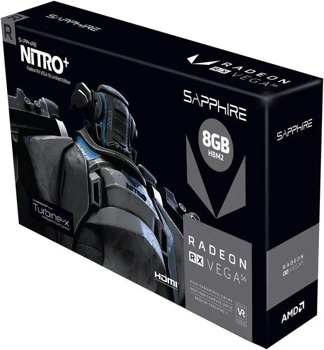 Alt view image 7 of 7 - SAPPHIRE NITRO+ Radeon RX Vega 56 8GB HBM2 PCI Express 3.0 CrossFireX Support ATX Graphics Card 100420NT+LESR