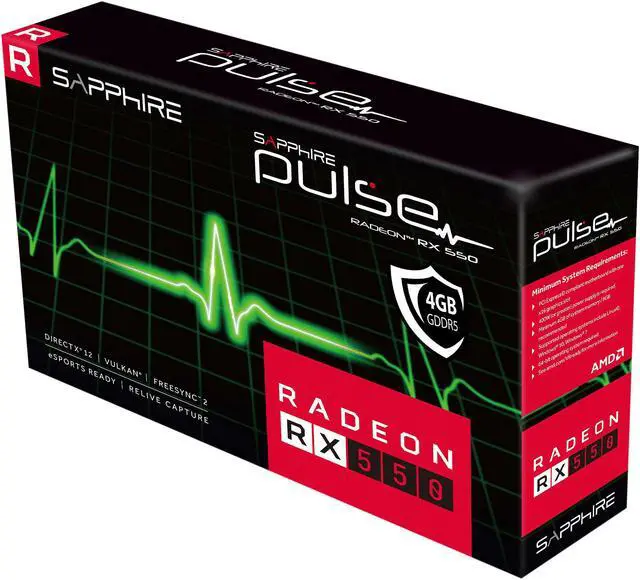 Alt view image 8 of 8 - SAPPHIRE PULSE Radeon RX 550 4GB GDDR5 Graphics Card 100414P4G-2L