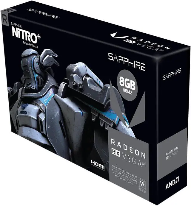 Alt view image 8 of 8 - SAPPHIRE NITRO+ Radeon RX Vega 64 8GB HBM2 PCI Express 3.0 Graphics Card 100410NT+SR