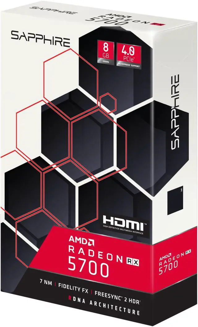 Alt view image 3 of 6 - Sapphire Radeon RX 5700 8GB GDDR6 PCI-E HDMI / TRIPLE DP (UEFI)
