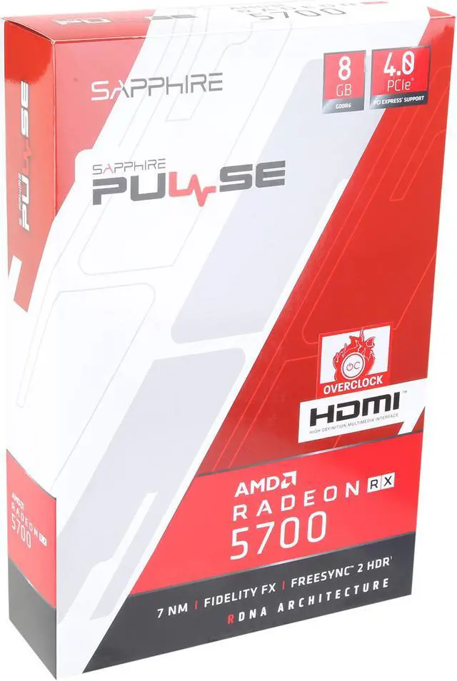 Alt view image 7 of 7 - SAPPHIRE PULSE Radeon RX 5700 8GB GDDR6 PCI Express 4.0 x16 ATX Graphics Card 100417P8GL