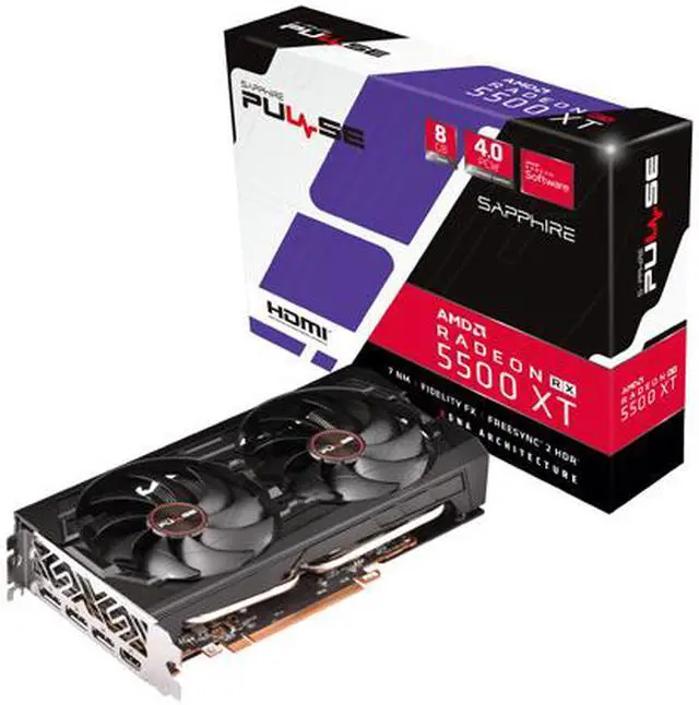 Alt view image 7 of 7 - SAPPHIRE PULSE Radeon RX 5500 XT 8GB GDDR6 PCI Express 4.0 ATX Graphics Card 100418P8GL