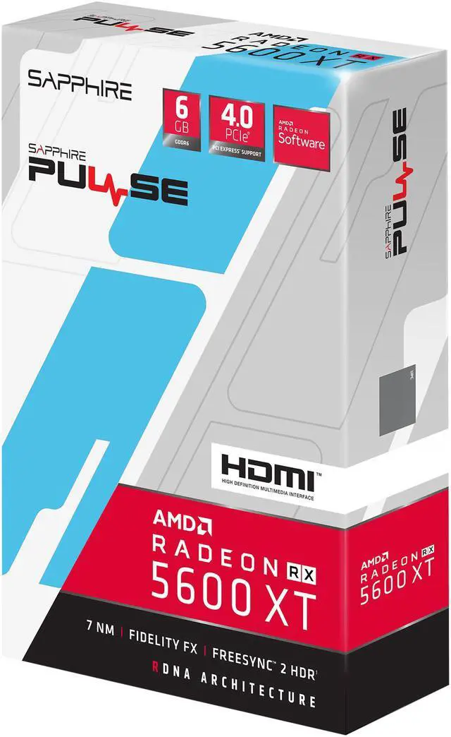 Alt view image 11 of 11 - SAPPHIRE PULSE Radeon RX 5600 XT 6GB GDDR6 PCI Express 4.0 ATX Graphics Card 11296-01-20G