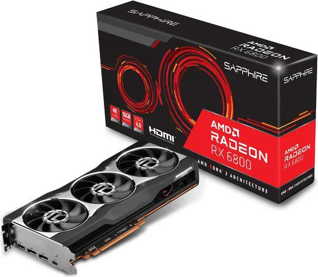 Alt view image 5 of 5 - SAPPHIRE Radeon RX 6800 16GB GDDR6 PCI Express 4.0 ATX Graphics Card 21305-01-20G
