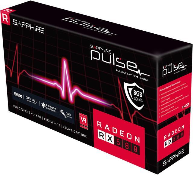 Alt view image 9 of 9 - SAPPHIRE PULSE Radeon RX 580 8GB GDDR5 PCI Express 3.0 x16 CrossFireX Support ATX Graphics Card 11265-05-20T