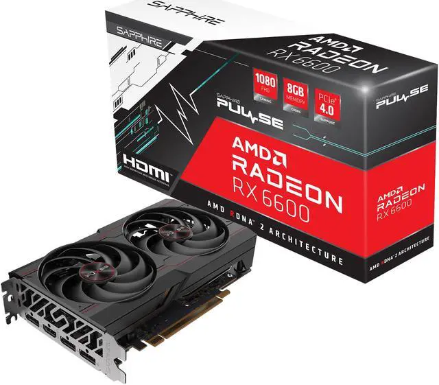 Alt view image 5 of 5 - SAPPHIRE PULSE Radeon RX 6600 8GB GDDR6 PCI Express 4.0 ATX Graphics Card 11310-01-20G