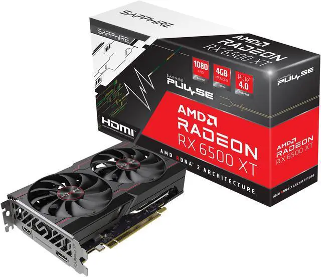 Alt view image 9 of 11 - SAPPHIRE PULSE Radeon RX 6500 XT 4GB GDDR6 PCI Express 4.0 ATX Graphics Card 11314-01-20G