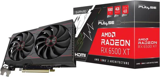 Alt view image 10 of 11 - SAPPHIRE PULSE Radeon RX 6500 XT 4GB GDDR6 PCI Express 4.0 ATX Graphics Card 11314-01-20G