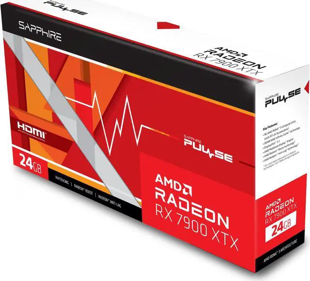 Alt view image 8 of 10 - SAPPHIRE PULSE Radeon RX 7900 XTX 24GB GDDR6 PCI Express 4.0 x16 ATX Graphics Card 11322-02-20G