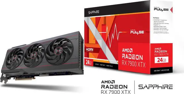 Alt view image 10 of 10 - SAPPHIRE PULSE Radeon RX 7900 XTX 24GB GDDR6 PCI Express 4.0 x16 ATX Graphics Card 11322-02-20G