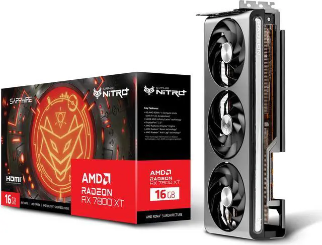 Alt view image 9 of 10 - SAPPHIRE NITRO+ Radeon RX 7800 XT 16GB GDDR6 PCI Express 4.0 x16 ATX Graphics Card 11330-01-20G