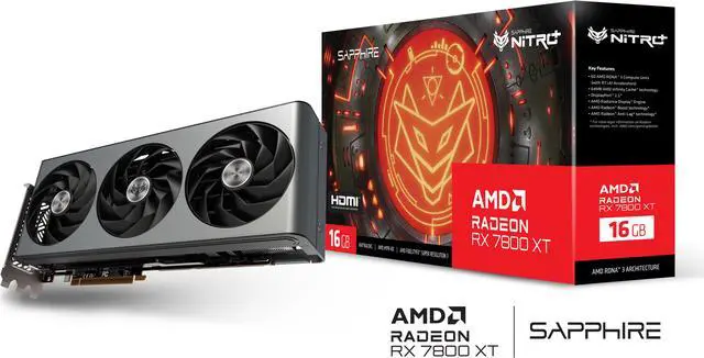 Alt view image 10 of 10 - SAPPHIRE NITRO+ Radeon RX 7800 XT 16GB GDDR6 PCI Express 4.0 x16 ATX Graphics Card 11330-01-20G