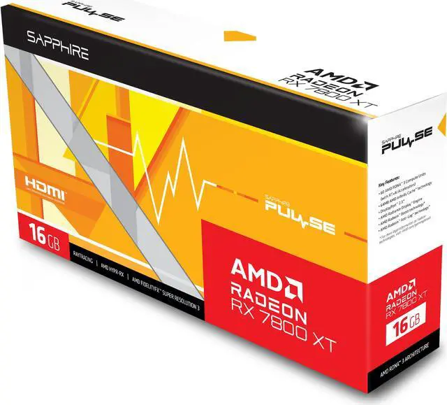 Alt view image 7 of 10 - SAPPHIRE PULSE Radeon RX 7800 XT 16GB GDDR6 PCI Express 4.0 x16 ATX Graphics Card 11330-02-20G