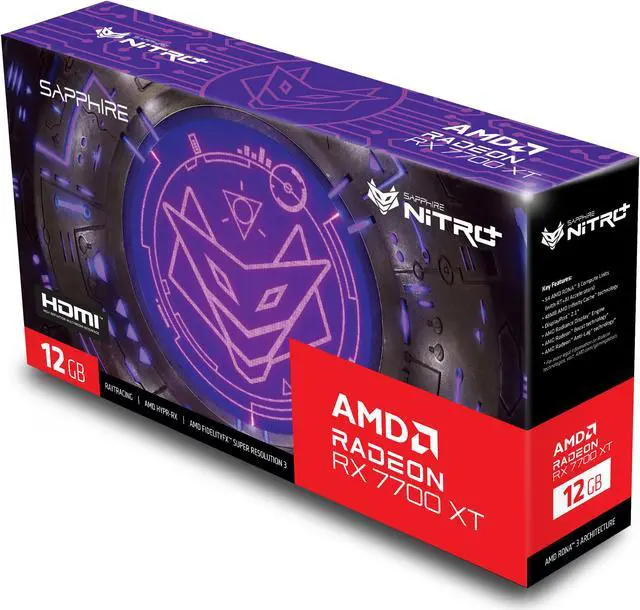 Alt view image 7 of 10 - SAPPHIRE NITRO+ Radeon RX 7700 XT 12GB GDDR6 PCI Express 4.0 x16 Graphics Card 11335-02-20G
