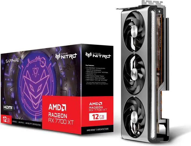 Alt view image 9 of 10 - SAPPHIRE NITRO+ Radeon RX 7700 XT 12GB GDDR6 PCI Express 4.0 x16 Graphics Card 11335-02-20G