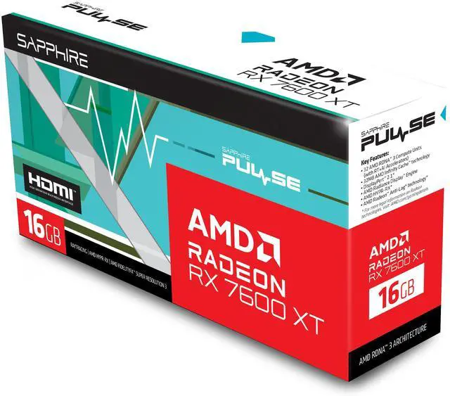 Alt view image 7 of 9 - SAPPHIRE PULSE Radeon RX 7600 XT 16GB GDDR6 PCI Express 4.0 x8 ATX Graphics Card 11339-04-20G