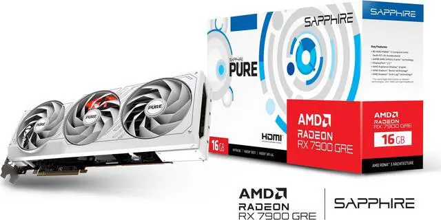 Alt view image 8 of 8 - SAPPHIRE PURE Radeon RX 7900 GRE 16GB GDDR6 PCI Express 4.0 x16 ATX Graphics Card 11325-03-20G