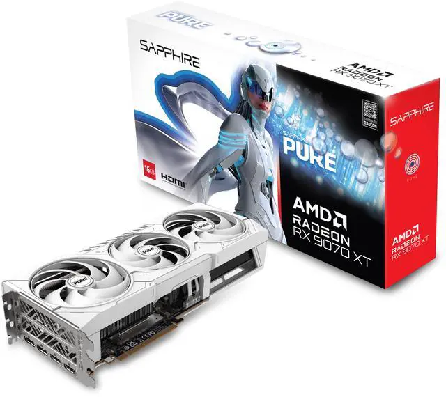 Alt view image 7 of 8 - SAPPHIRE PURE Radeon RX 9070 XT 16GB GDDR6 PCI Express 5.0 x16 ATX Graphics Card 11348-02-20G