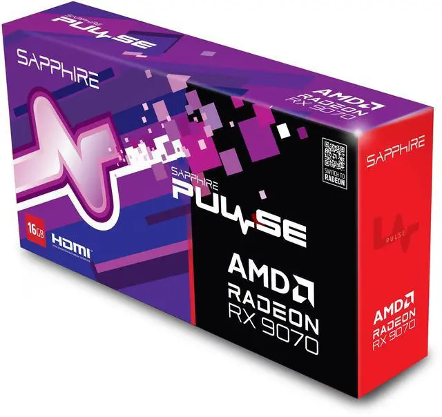 Alt view image 6 of 8 - SAPPHIRE PULSE Radeon RX 9070 16GB GDDR6 PCI Express 5.0 x16 ATX Graphics Card 11349-03-20G