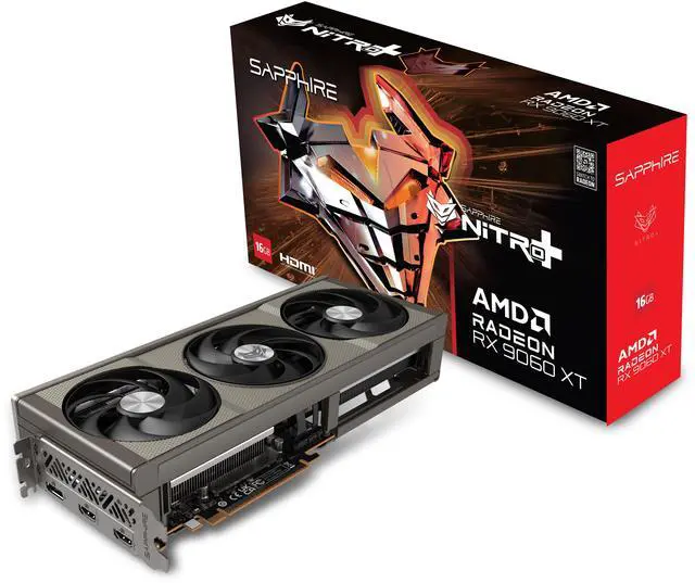 Alt view image 8 of 9 - SAPPHIRE NITRO+ Radeon RX 9060 XT 16GB GDDR6 PCI Express 5.0 x16 ATX Graphics Card 11350-01-20G
