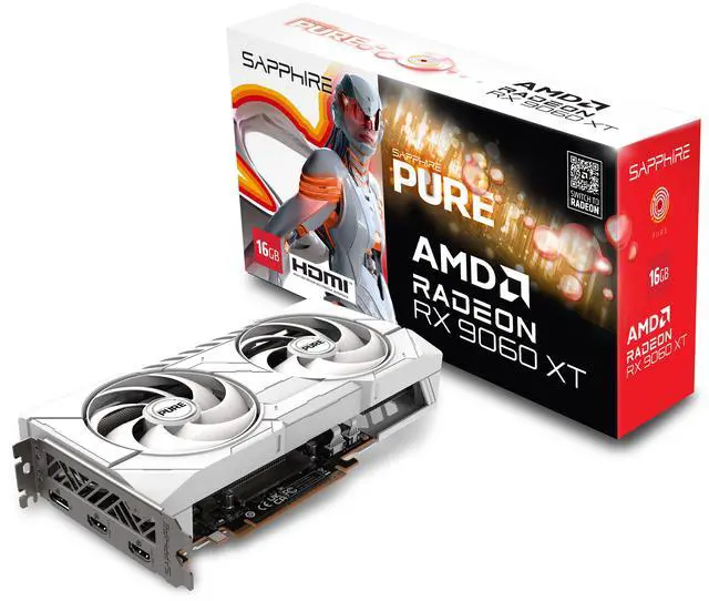 Alt view image 8 of 9 - SAPPHIRE PURE Radeon RX 9060 XT 16GB GDDR6 PCI Express 5.0 x16 ATX Graphics Card 11350-02-20G