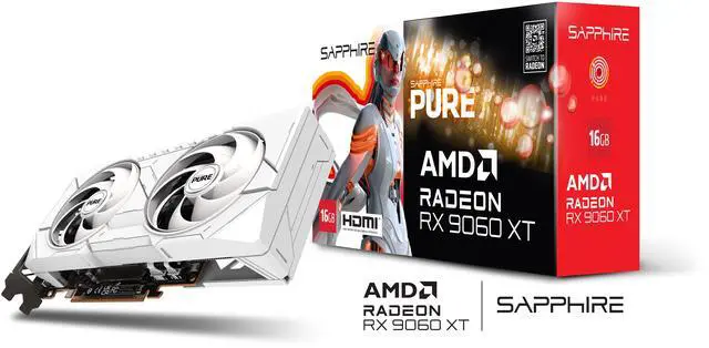 Alt view image 9 of 9 - SAPPHIRE PURE Radeon RX 9060 XT 16GB GDDR6 PCI Express 5.0 x16 ATX Graphics Card 11350-02-20G