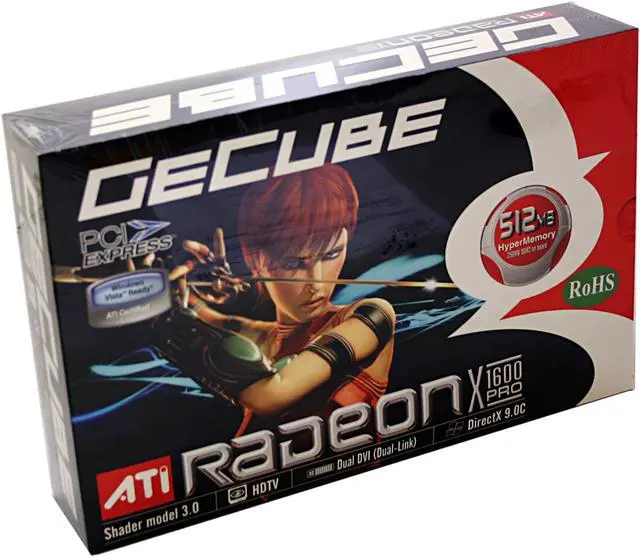 Alt view image 5 of 5 - GECUBE Radeon X1600PRO Supporting 512MB HyperMemory(256MB on Board) GDDR2 PCI Express x16 Graphics Card GC-HM1600PG2-D3 (RoHS)