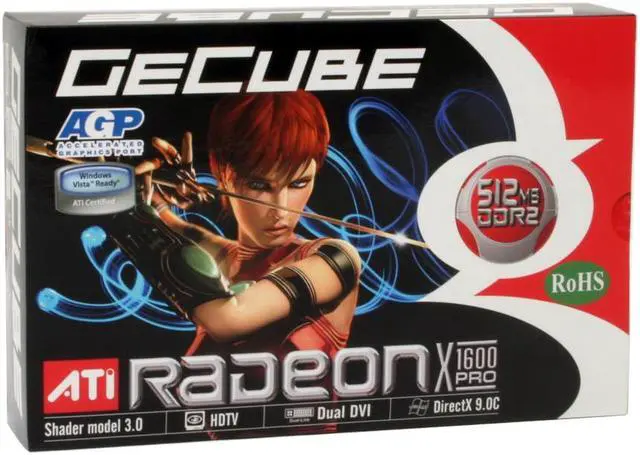 Alt view image 8 of 8 - GECUBE Radeon X1600PRO 512MB GDDR2 AGP 4X/8X Graphics Card GC-RX1600PGA2-E3R