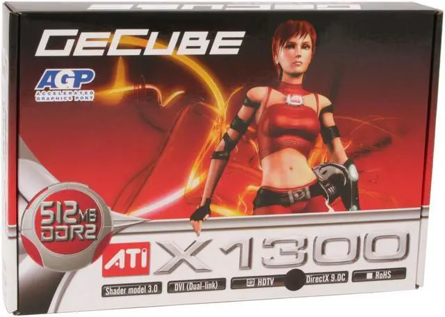 Alt view image 7 of 7 - GECUBE Radeon X1300 512MB GDDR2 AGP 4X/8X Graphics Card GC-RX1300GA2-E3 (RoHS)