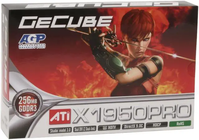 Alt view image 7 of 7 - GECUBE Radeon X1950PRO 256MB GDDR3 AGP 4X/8X Graphics Card GC- HV195PGA3-D3(R)
