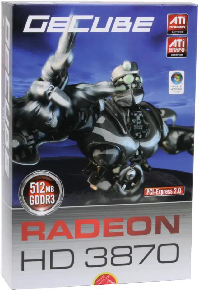 Alt view image 7 of 7 - GECUBE Radeon HD 3870 512MB GDDR3 PCI Express 2.0 x16 CrossFireX Support Graphics Card GC-XHD3870XTG3-E3