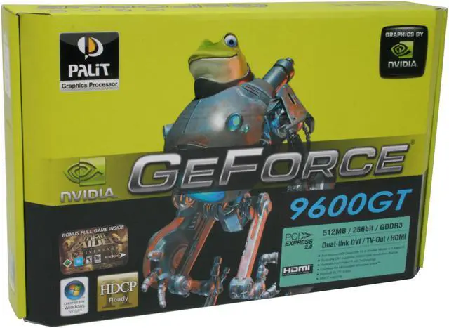 Alt view image 8 of 8 - Palit GeForce 9600 GT 512MB GDDR3 PCI Express 2.0 x16 SLI Support Graphics Card NE/9600T+0152