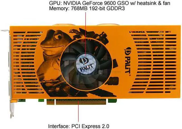 Alt view image 3 of 8 - Palit GeForce 9600 GSO 768MB GDDR3 PCI Express 2.0 x16 SLI Support Graphics Card NE/96SOSXT379