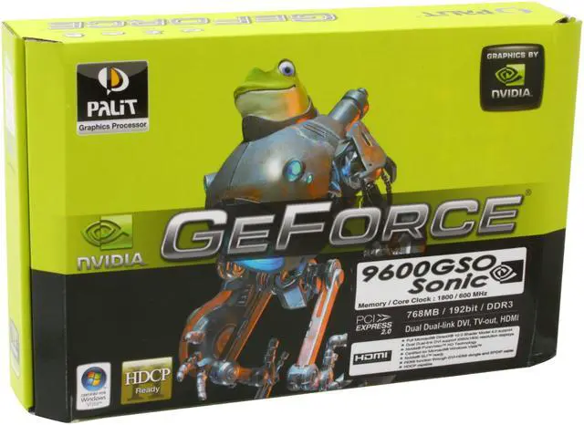 Alt view image 8 of 8 - Palit GeForce 9600 GSO 768MB GDDR3 PCI Express 2.0 x16 SLI Support Graphics Card NE/96SOSXT379