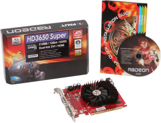 Alt view image 5 of 5 - Palit Radeon HD 3650 512MB GDDR2 PCI Express 2.0 x16 CrossFireX Support Graphics Card AE+36500+HD51