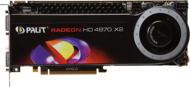 Alt view image 3 of 6 - Palit Radeon HD 4870 X2 2GB GDDR5 PCI Express 2.0 x16 CrossFireX Support Graphics Card AE=487x2+T34