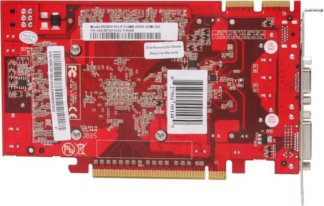 Alt view image 4 of 6 - Palit Radeon HD 3870 512MB GDDR3 PCI Express 2.0 x16 CrossFireX Support Graphics Card AE/38700+HD52
