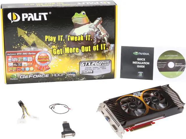 Alt view image 6 of 6 - Palit GeForce GTX 260 896MB GDDR3 PCI Express 2.0 x16 SLI Support Graphics Card NE3X262SFHD94