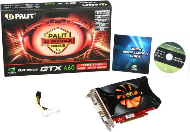 Alt view image 6 of 6 - Palit GeForce GTX 460 (Fermi) 768MB GDDR5 PCI Express 2.0 x16 SLI Support Graphics Card NE5TX460FHD79