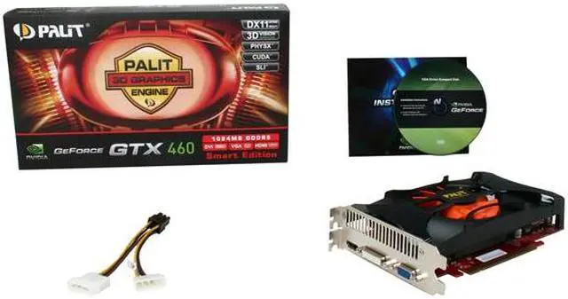 Alt view image 6 of 6 - Palit GeForce GTX 460 SE (Fermi) 1GB GDDR5 PCI Express 2.0 x16 SLI Support Graphics Card NE5X460EFHD02