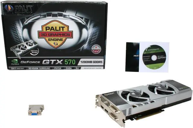 Alt view image 6 of 6 - Palit NE5X570SF10DA GeForce GTX 570 (Fermi) Sonic 1280MB 320-bit GDDR5 PCI Express 2.0 x16 HDCP Ready SLI Support Video Card