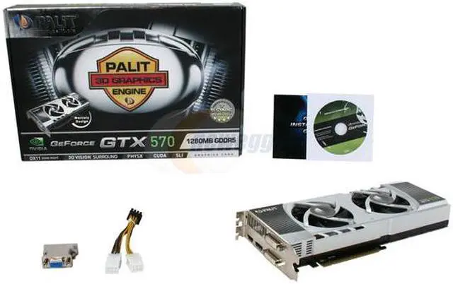 Alt view image 6 of 6 - Palit NE5X570HF10DA GeForce GTX 570 (Fermi) Sonic Platinum 1280MB 320-bit GDDR5 PCI Express 2.0 x16 HDCP Ready SLI Support Video Card