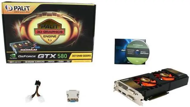 Alt view image 6 of 6 - Palit GeForce GTX 580 (Fermi) 3072MB GDDR5 PCI Express 2.0 x16 SLI Support Graphics Card NE5X5800F10FB