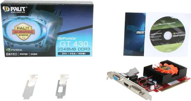 Alt view image 5 of 5 - Palit GeForce GT 430 (Fermi) 2GB DDR3 PCI Express 2.0 x16 Low Profile Ready Graphics Card NEAT4300HD41-1081F
