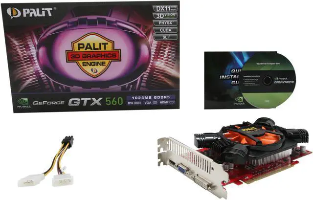 Alt view image 6 of 6 - Palit GeForce GTX 560 (Fermi) 1GB GDDR5 PCI Express 2.0 x16 SLI Support Graphics Card NE5X5600HD02F