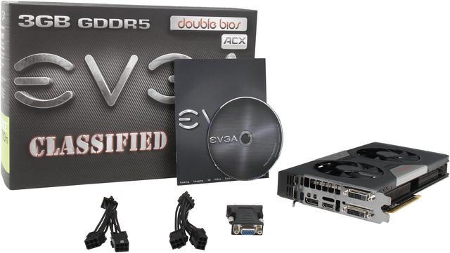 Alt view image 6 of 6 - EVGA 03G-P4-2888-KR G-SYNC Support GeForce GTX 780 Ti Dual Classified w/ EVGA ACX Cooler 3GB 384-bit GDDR5 PCI Express 3.0 SLI Support Video Card