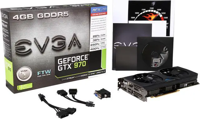 Alt view image 6 of 6 - EVGA GeForce GTX 970 04G-P4-2978-KR 4GB FTW GAMING w/ACX 2.0, Silent Cooling Graphics Card