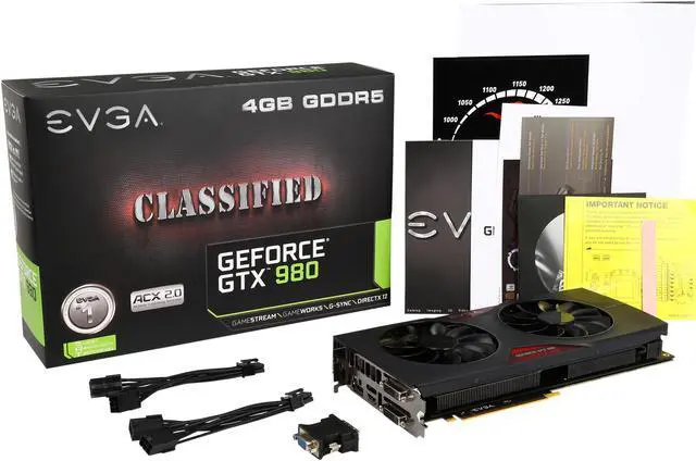 Alt view image 7 of 7 - EVGA GeForce GTX 980 04G-P4-3988-KR 4GB CLASSIFIED GAMING w/ACX 2.0, 26% Cooler and 36% Quieter Cooling For Gaming Graphics Card